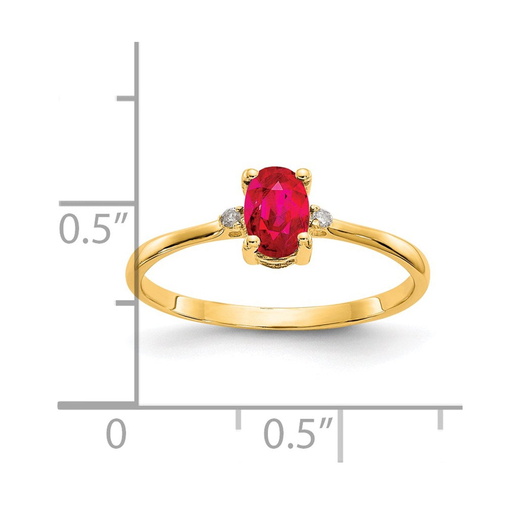 14k Diamond & Ruby Birthstone Ring