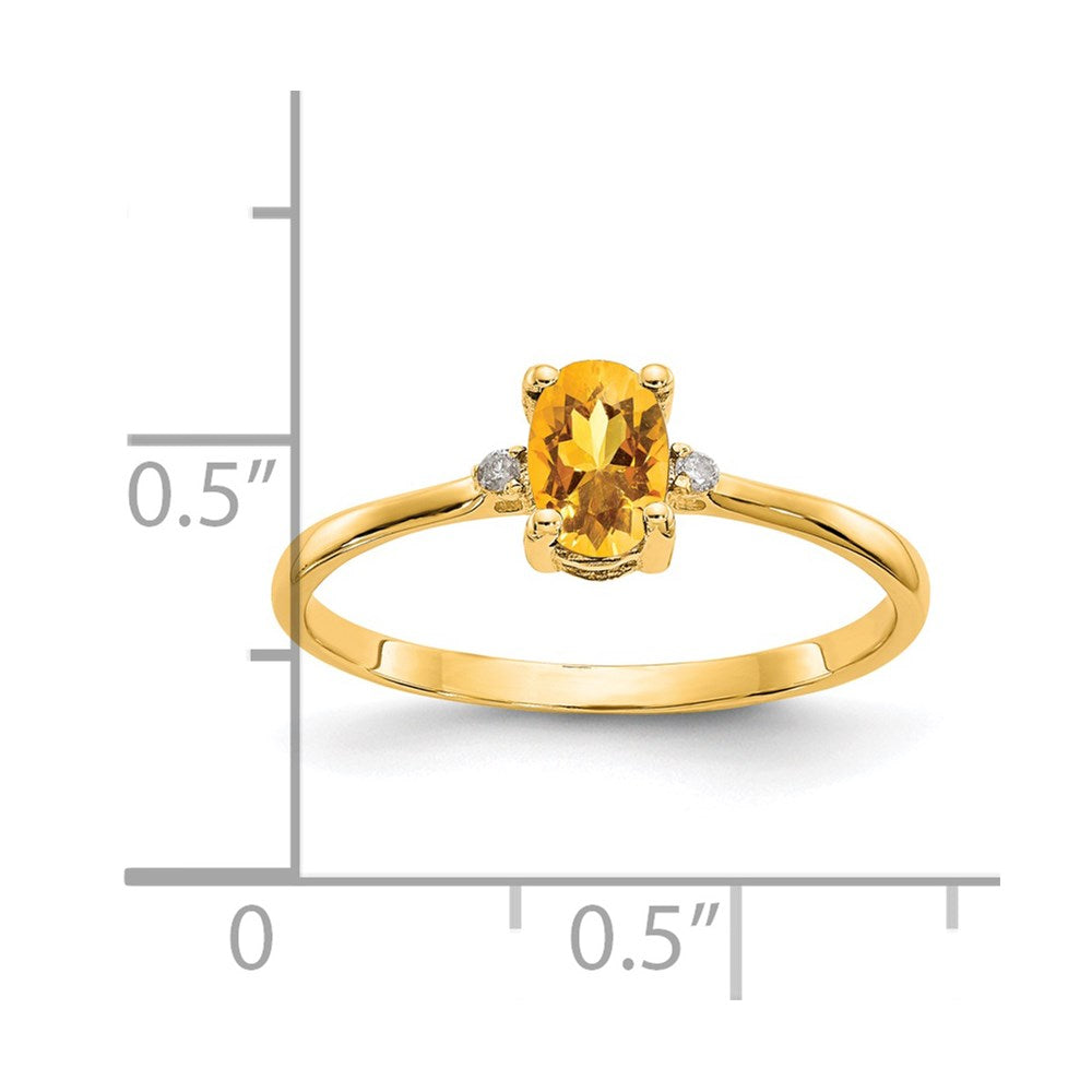 14k Diamond & Citrine Birthstone Ring