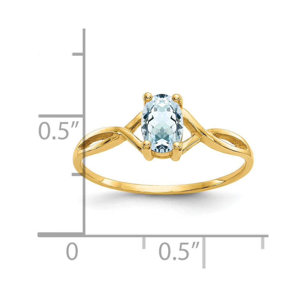 14k Aquamarine Birthstone Ring