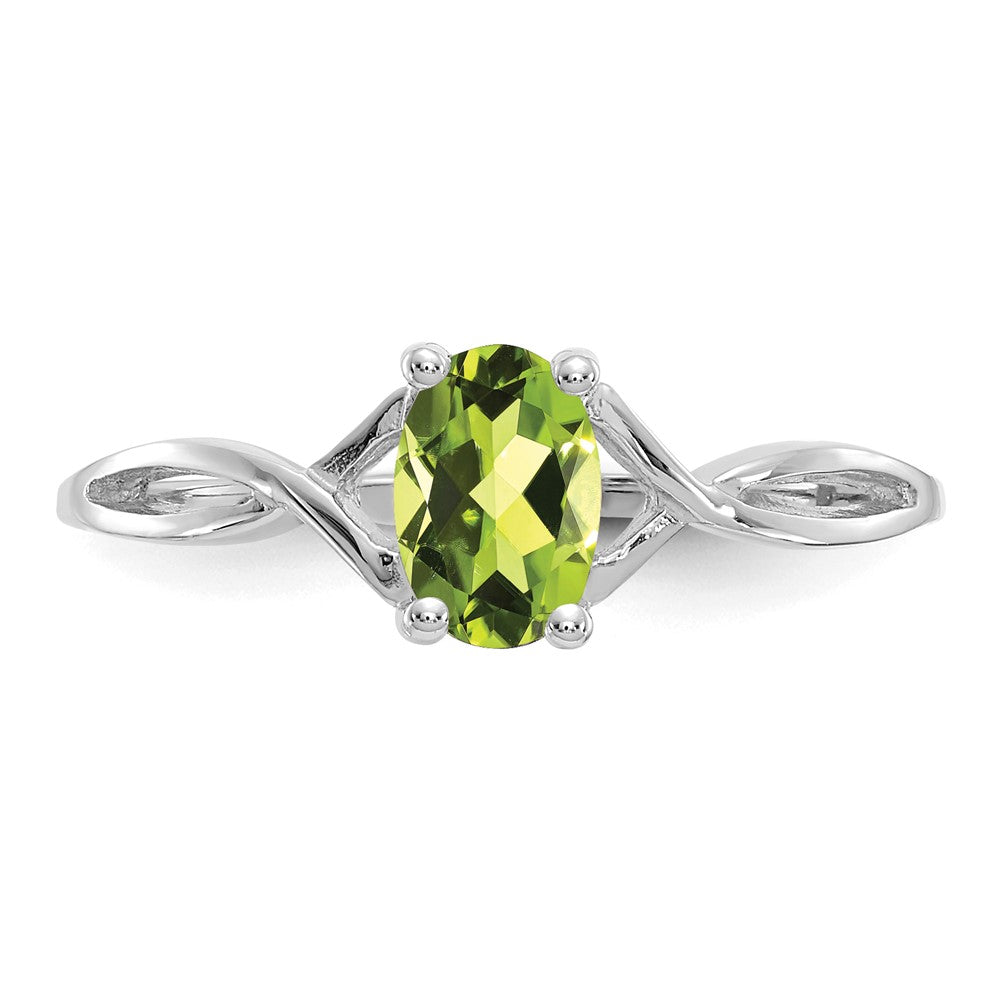 14k White Gold Peridot Birthstone Ring