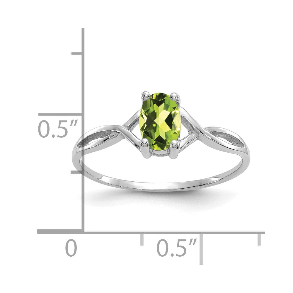 14k White Gold Peridot Birthstone Ring