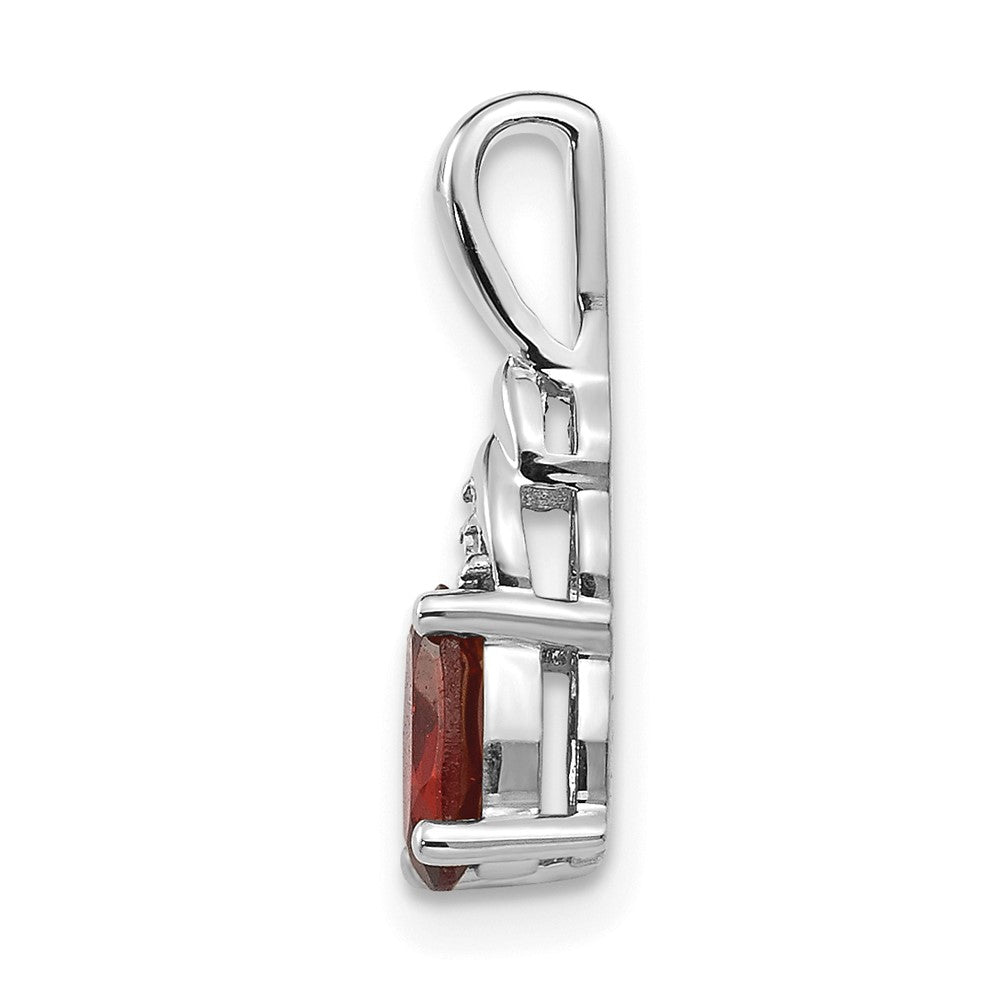 14k White Gold Garnet and Diamond Pendant