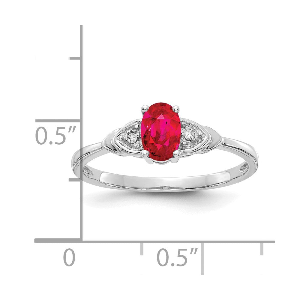 14k White Gold Ruby and Diamond Ring