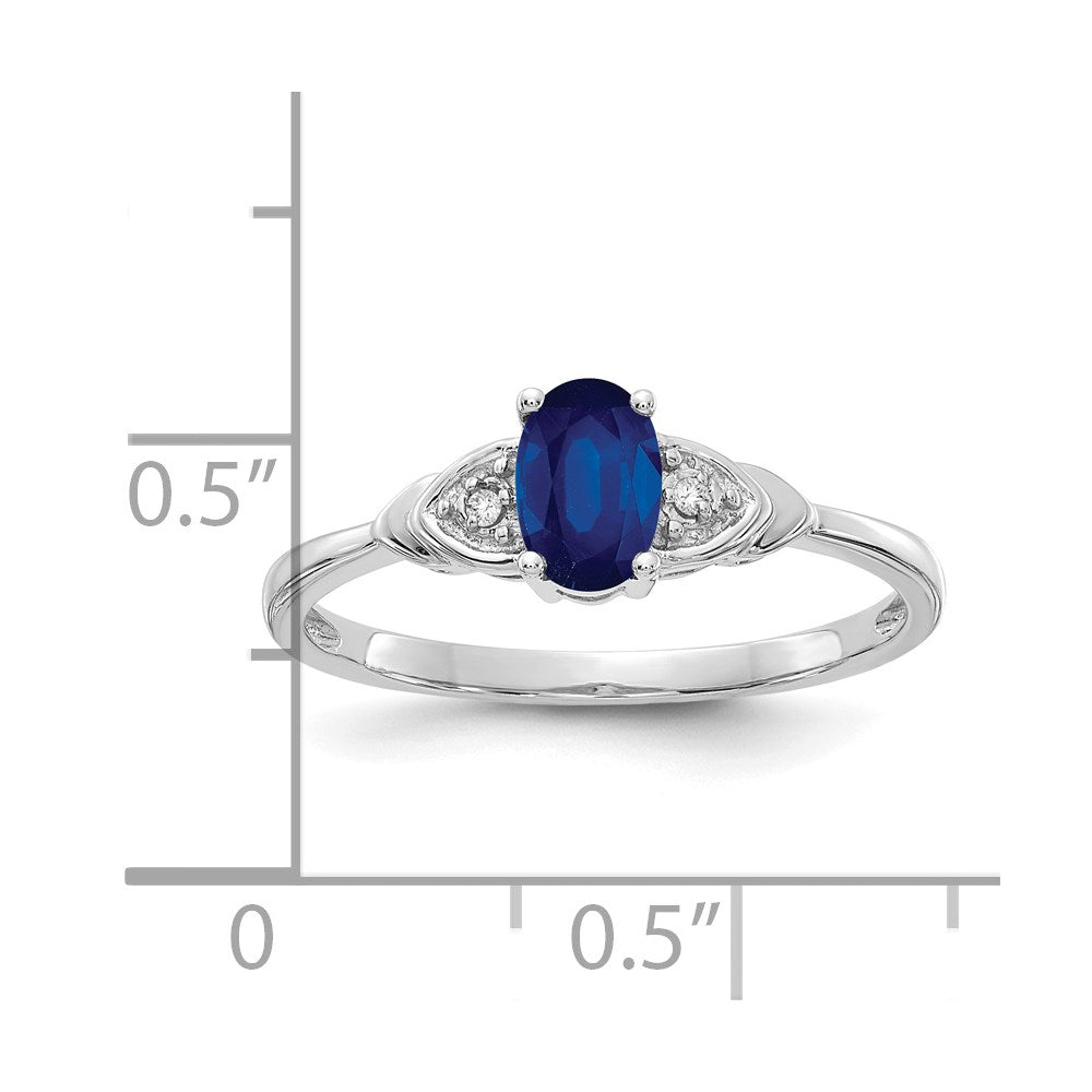 14k White Gold Sapphire and Diamond Ring