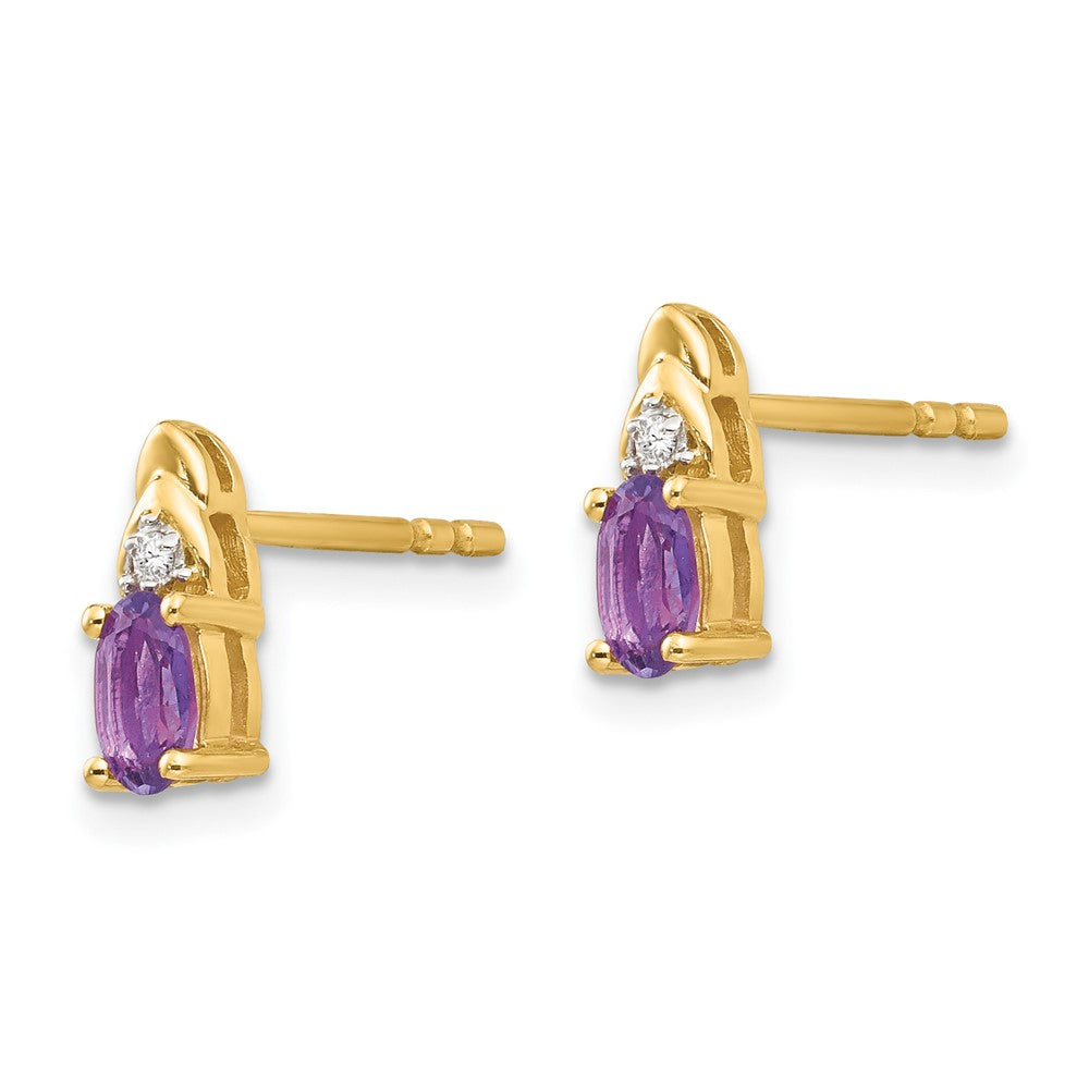 14k Amethyst and Diamond Earrings