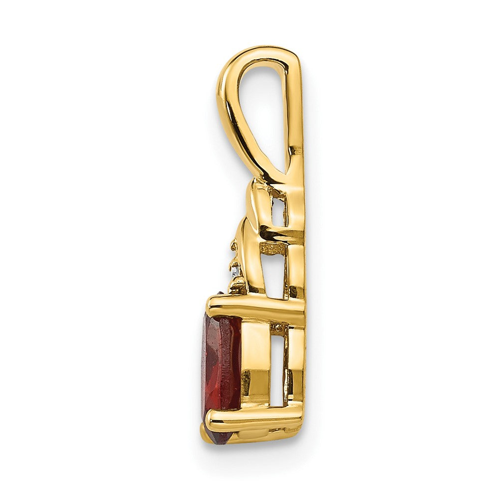 14k Garnet and Diamond Pendant