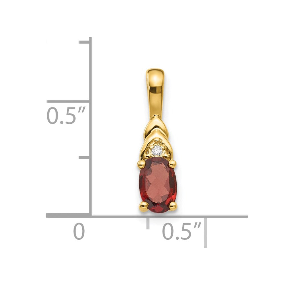 14k Garnet and Diamond Pendant