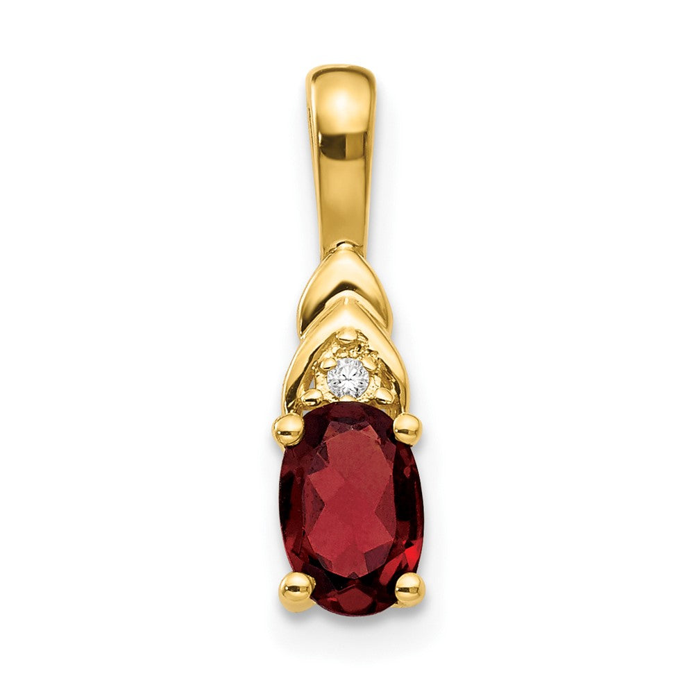 14k Garnet and Diamond Pendant