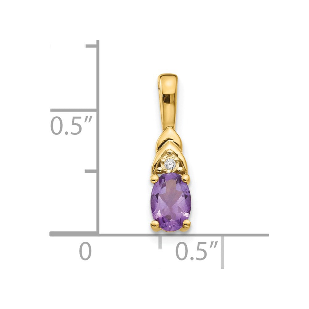 14k Amethyst and Diamond Pendant