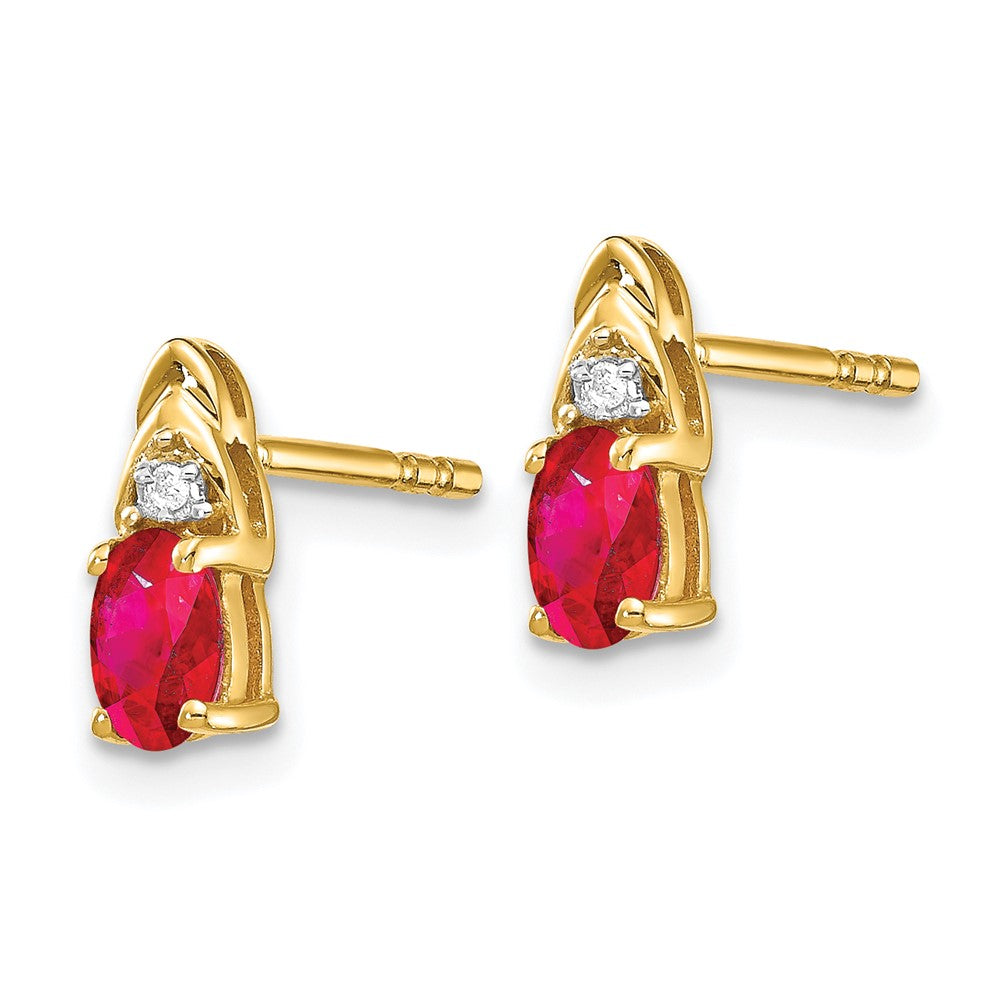 14k Ruby and Diamond Earrings