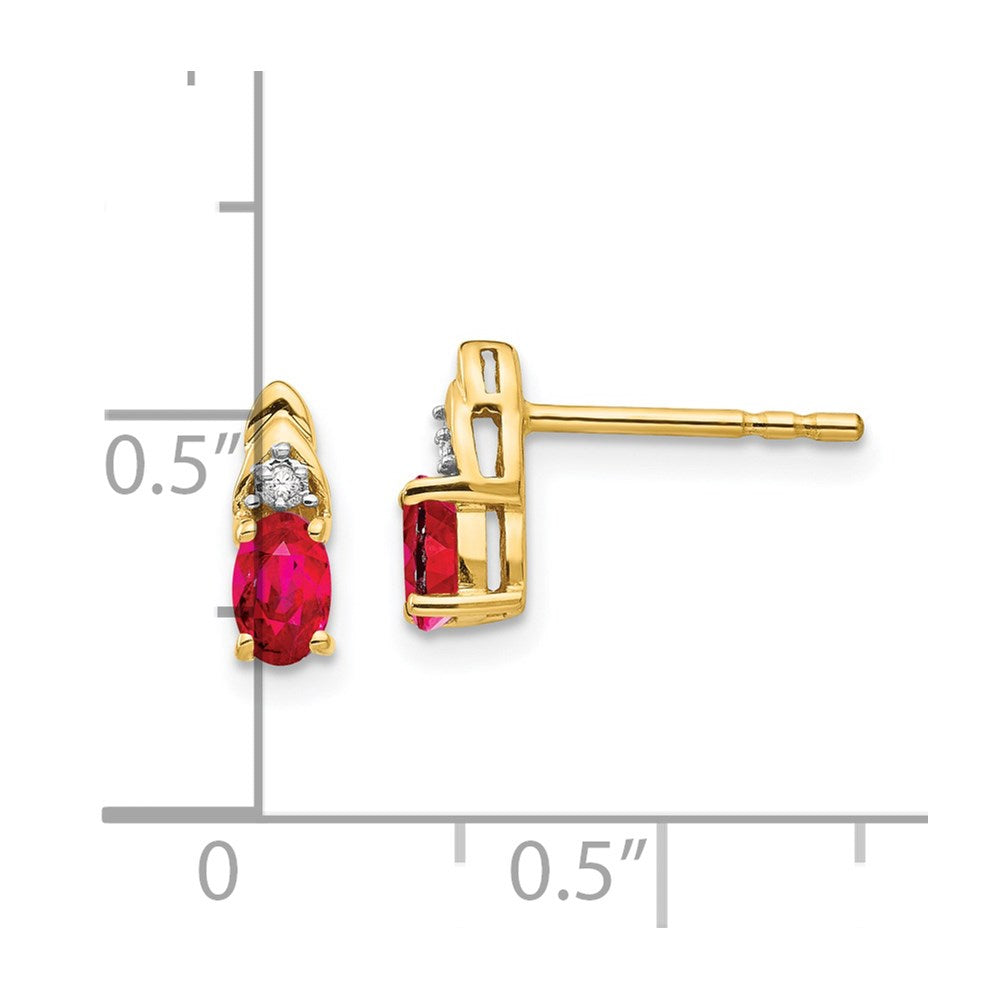 14k Ruby and Diamond Earrings