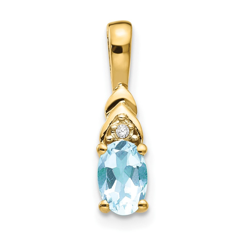 14k Aquamarine and Diamond Pendant