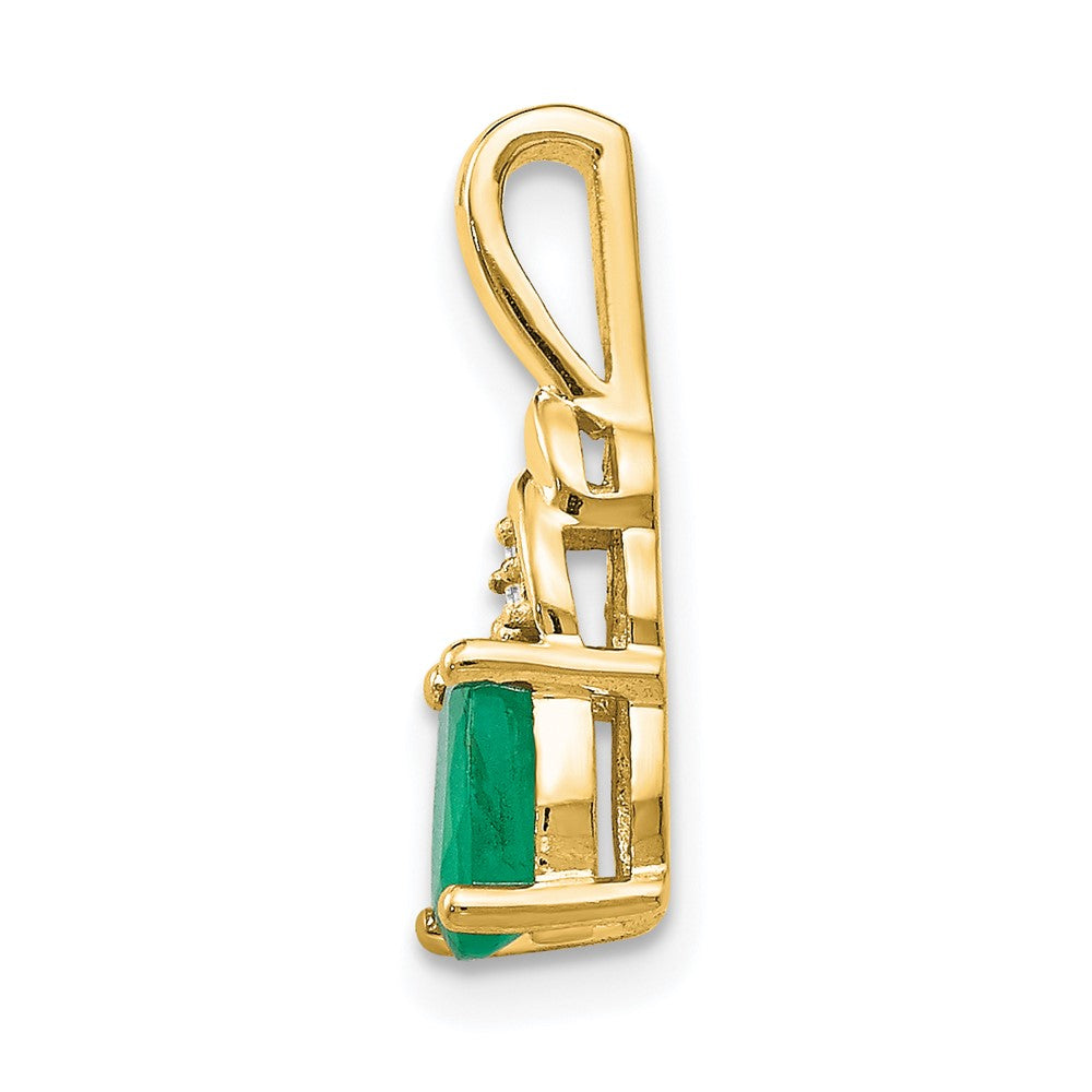 14k Emerald and Diamond Pendant