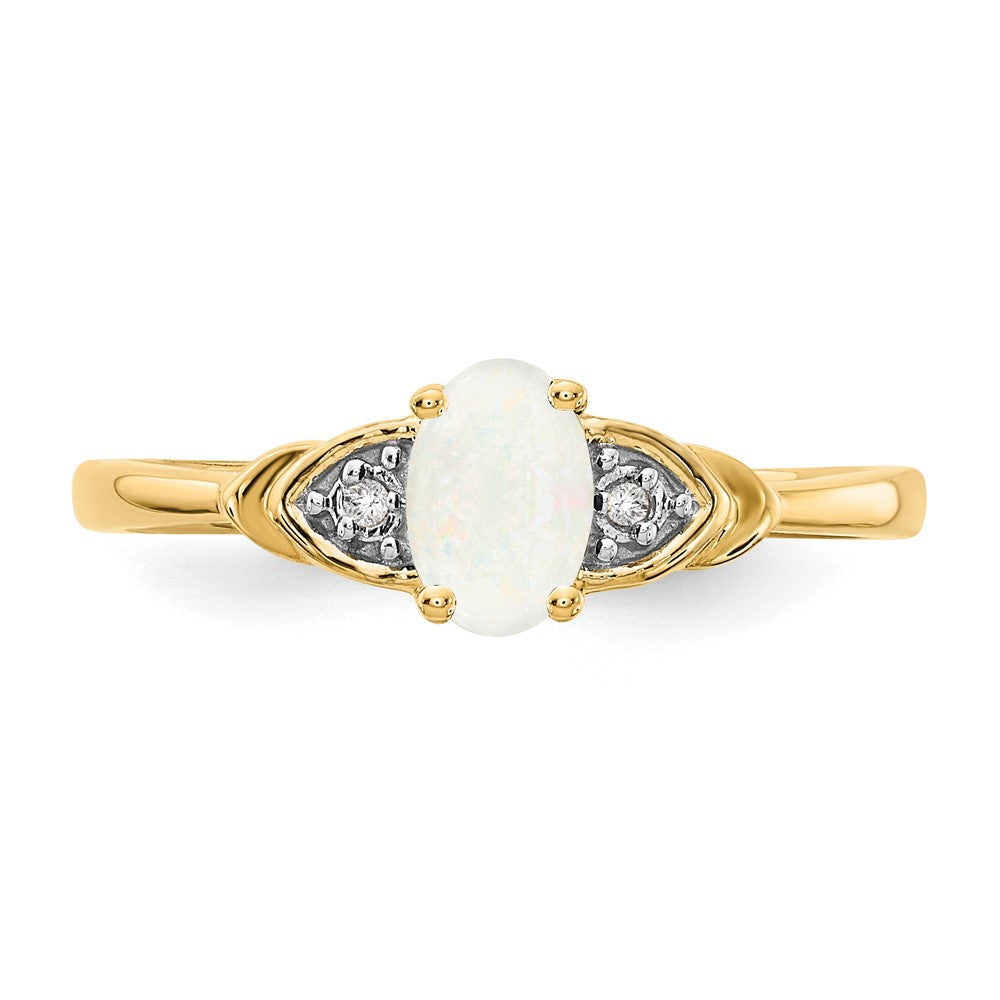 14k Opal and Diamond Ring