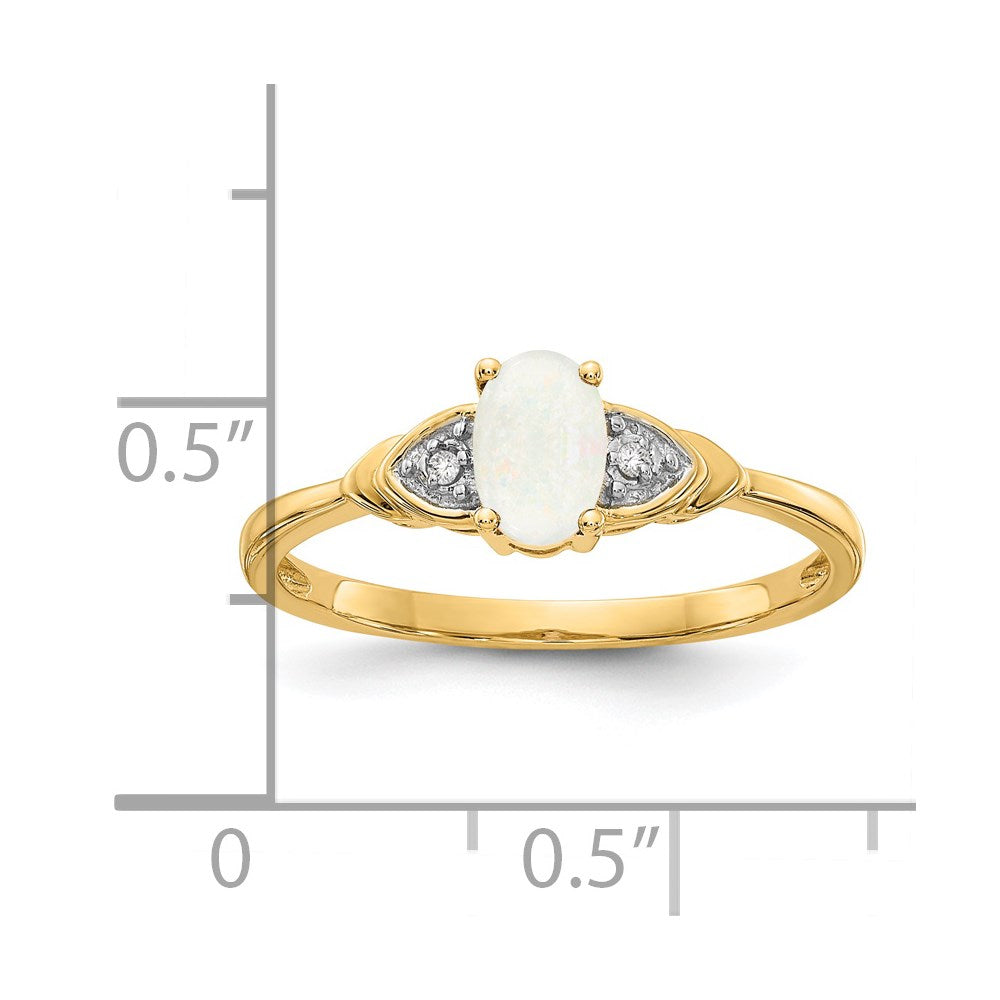 14k Opal and Diamond Ring