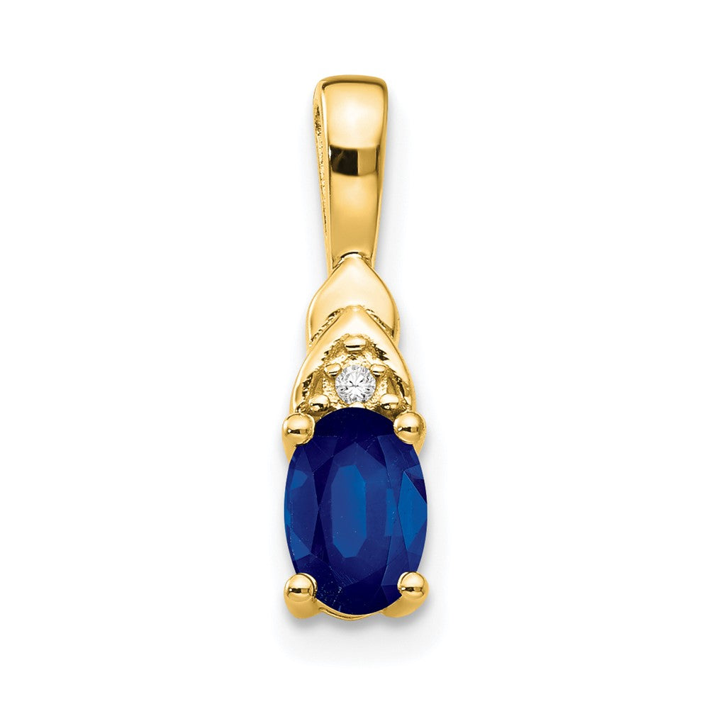 14k Sapphire and Diamond Pendant