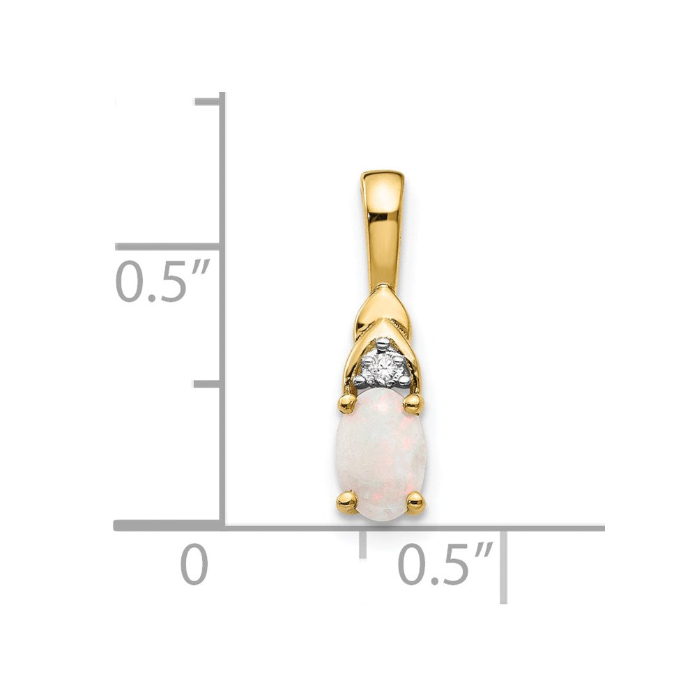 14k Opal and Diamond Pendant