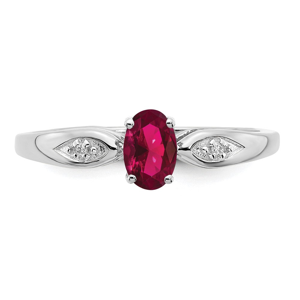 14k White Gold Ruby and Diamond Ring