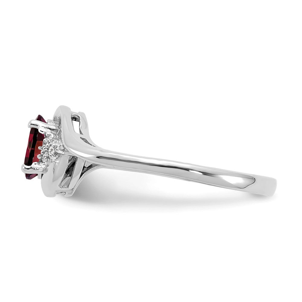 14k White Gold Garnet and Diamond Ring