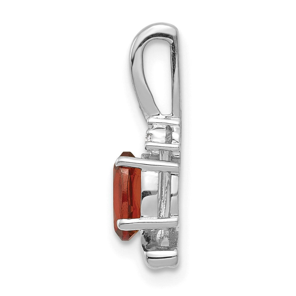 14k White Gold Garnet and Diamond Pendant