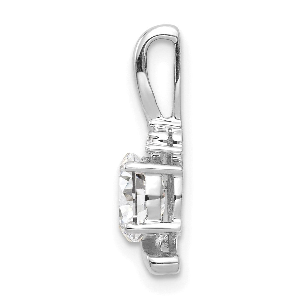 14k White Gold White Topaz and Diamond Pendant