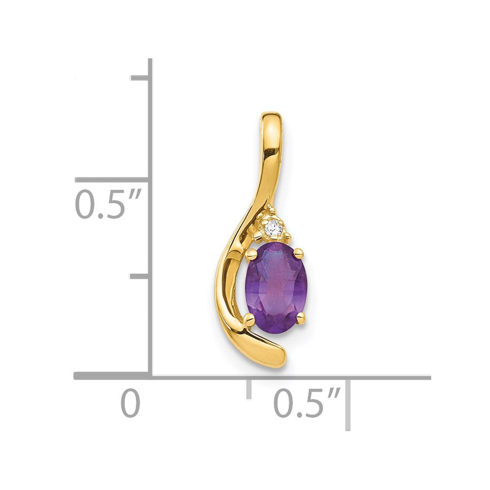 14k Amethyst and Diamond Pendant