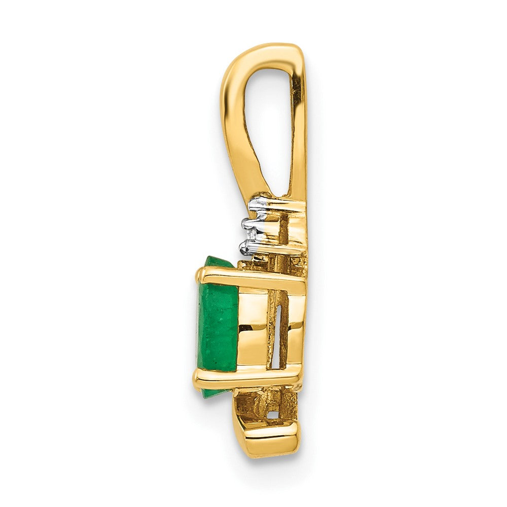 14k Emerald and Diamond Pendant