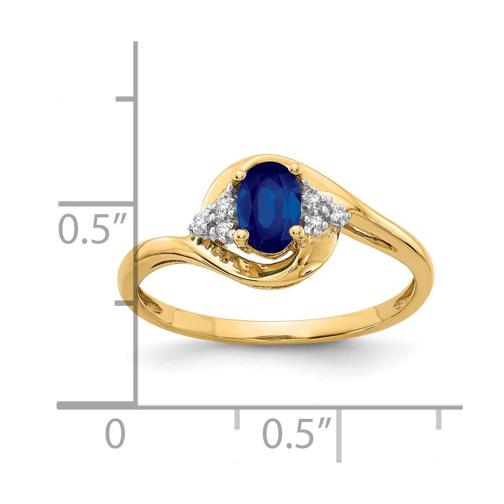 14k Sapphire and Diamond Ring