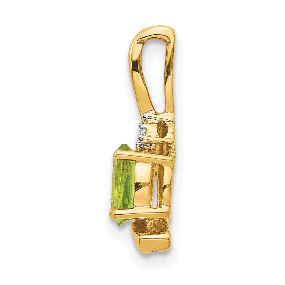14k Peridot and Diamond Pendant