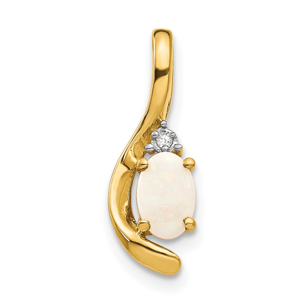 14k Opal and Diamond Pendant