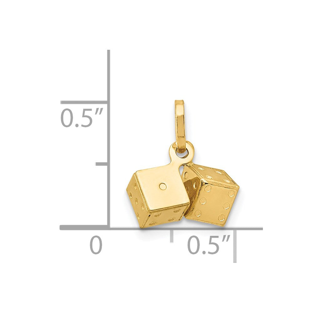 14k 3D Dice Charm