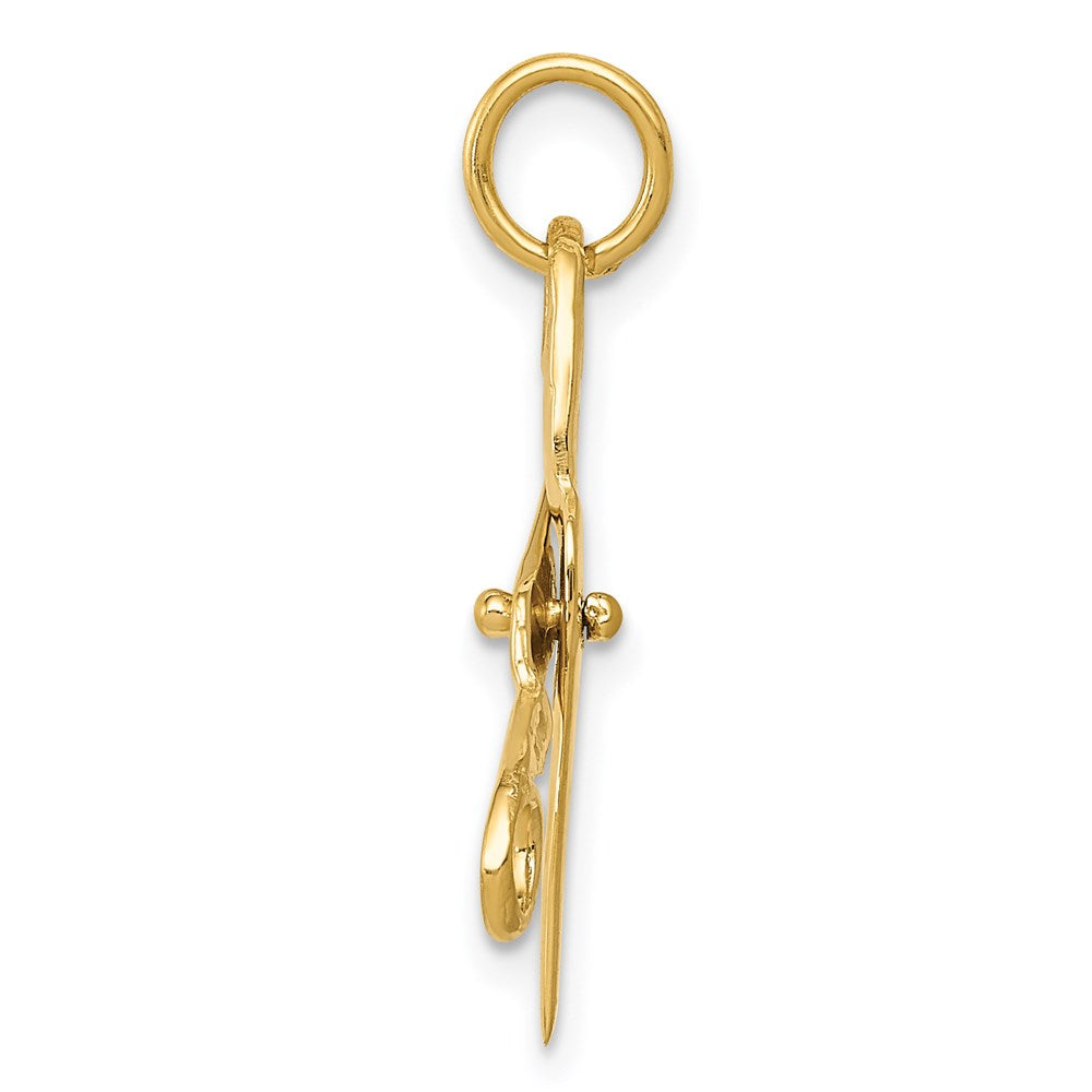 14k 3D Moveable Scissors Charm