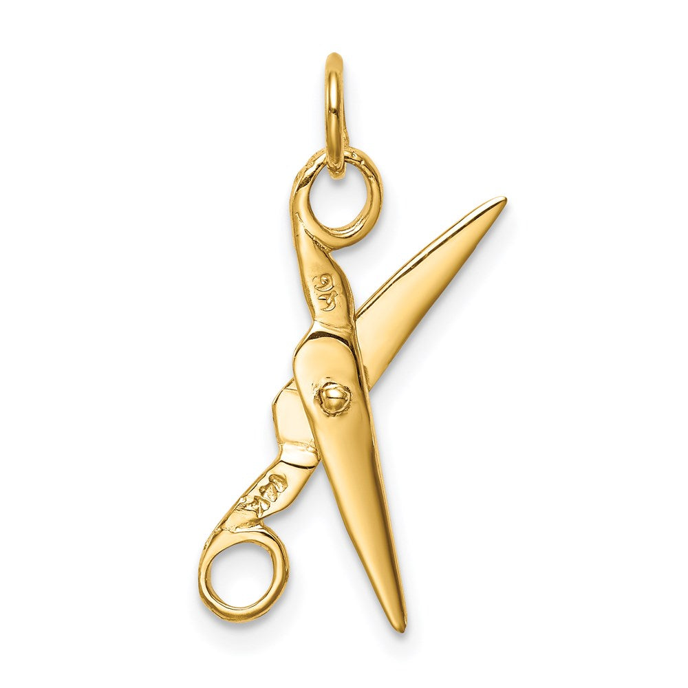 14k 3D Moveable Scissors Charm