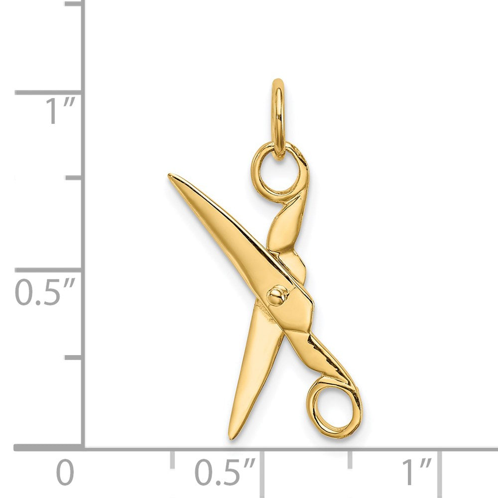 14k 3D Moveable Scissors Charm