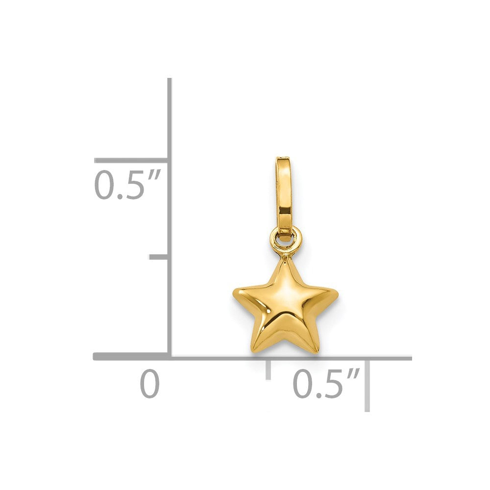 14k 3D Puffed Star Charm