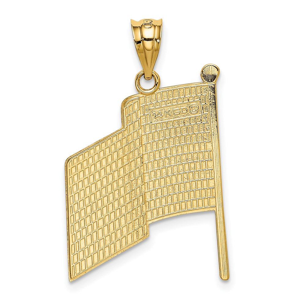 14k Enameled Flag Pendant