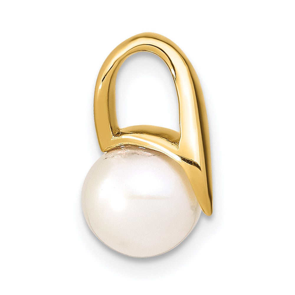 14k 8-9mm White Freshwater Cultured Pearl Pendant Slide