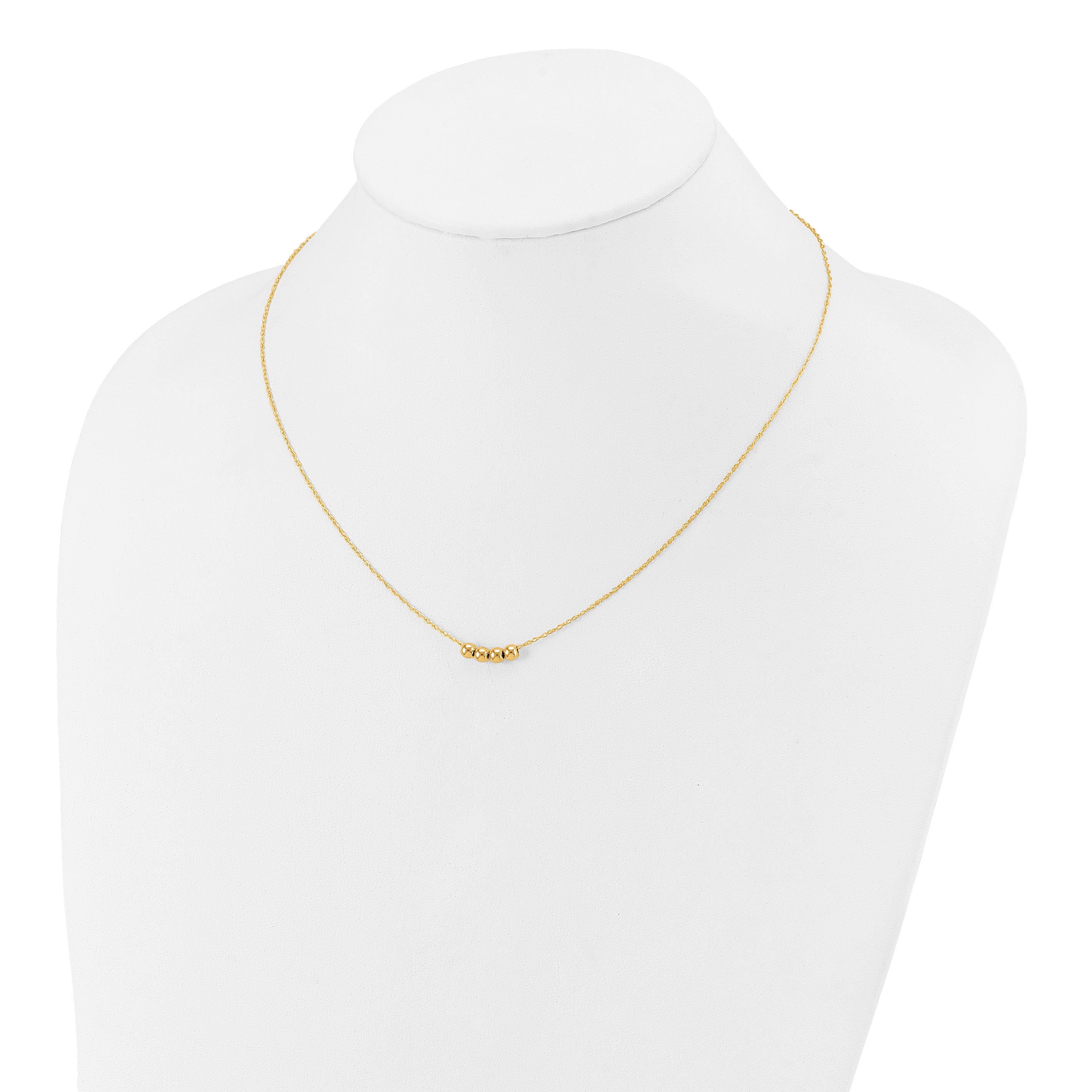 14k w/ 4, 4mm Bead Necklace
