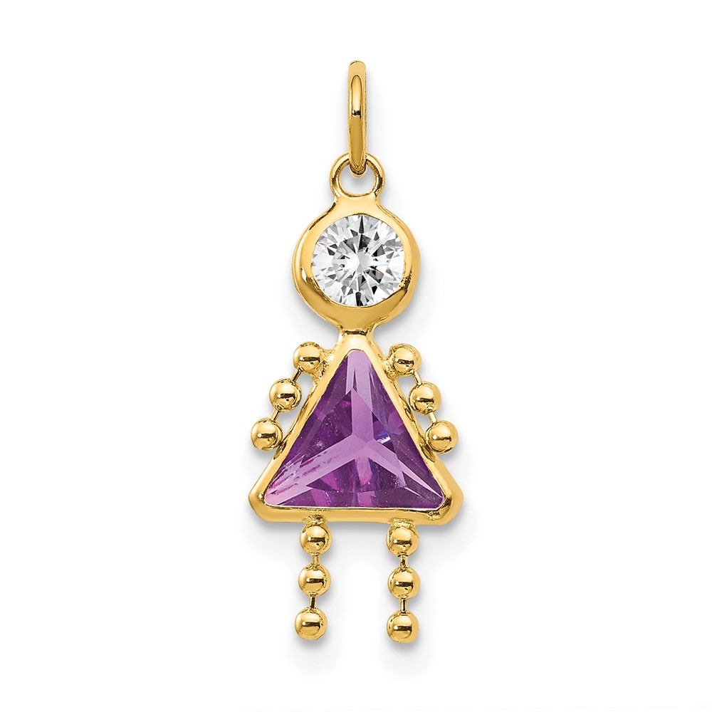 14k February Girl Birthstone Charm