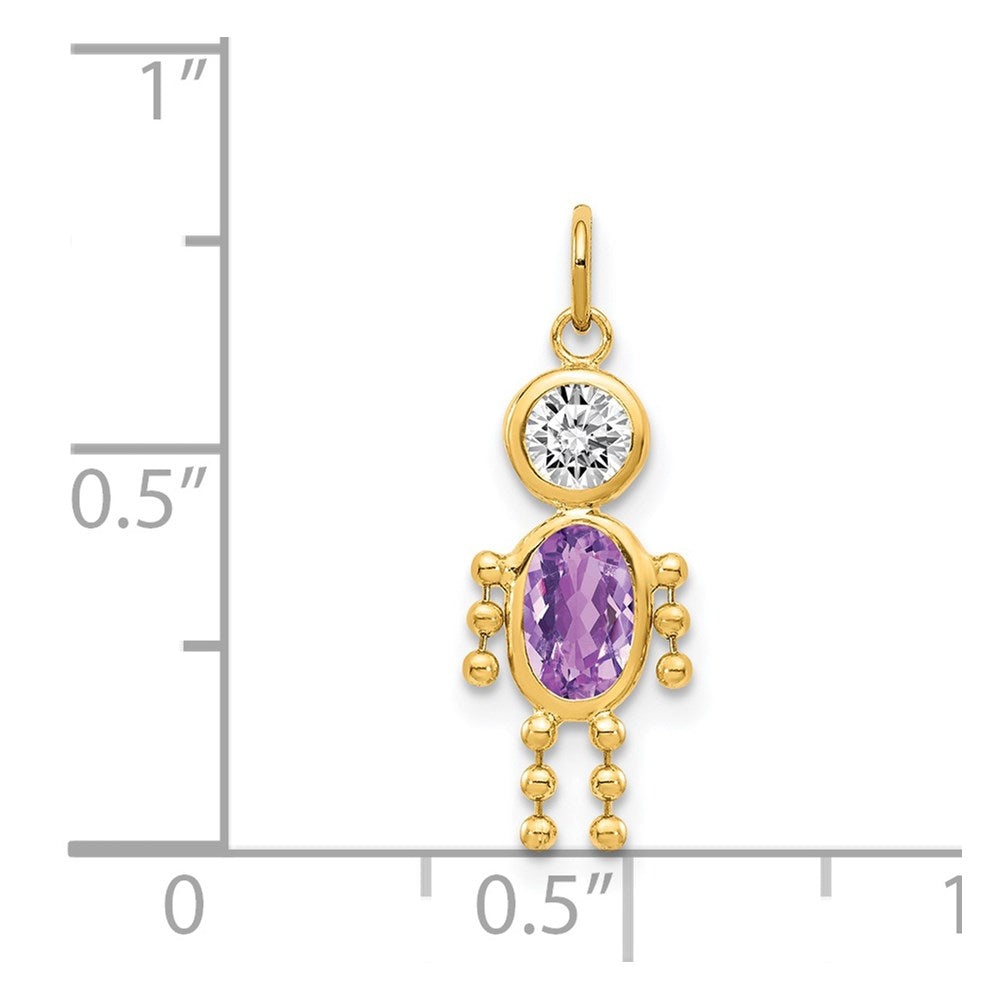 14k February Boy Birthstone Charm