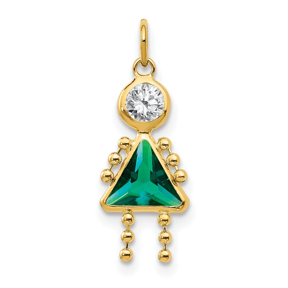 14k May Girl Birthstone Charm