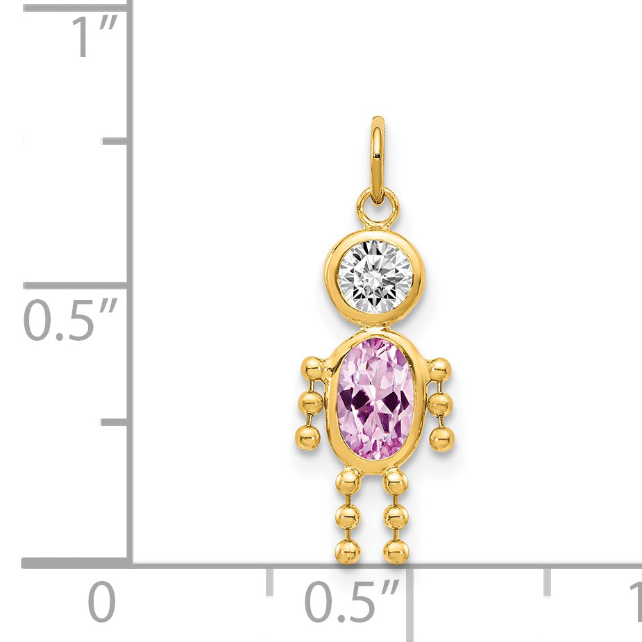 14k June Boy Birthstone Charm