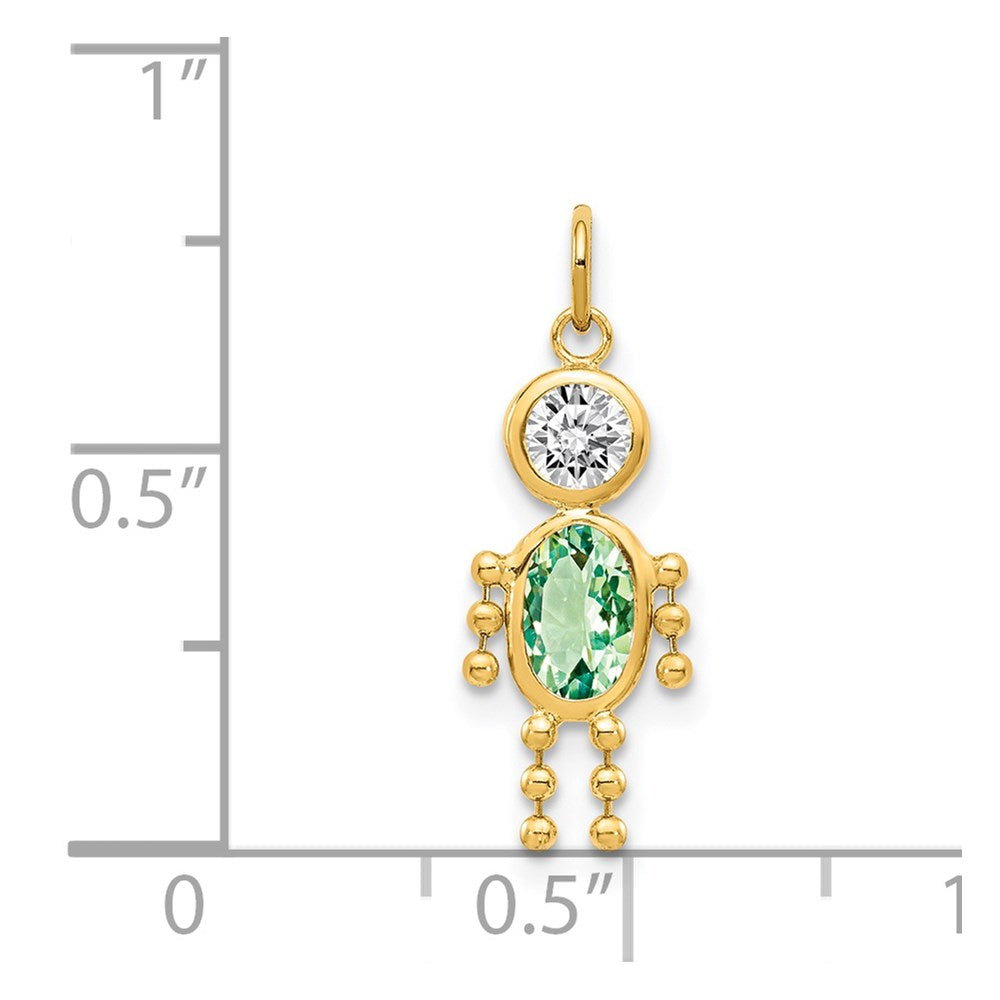 14k August Boy Birthstone Charm