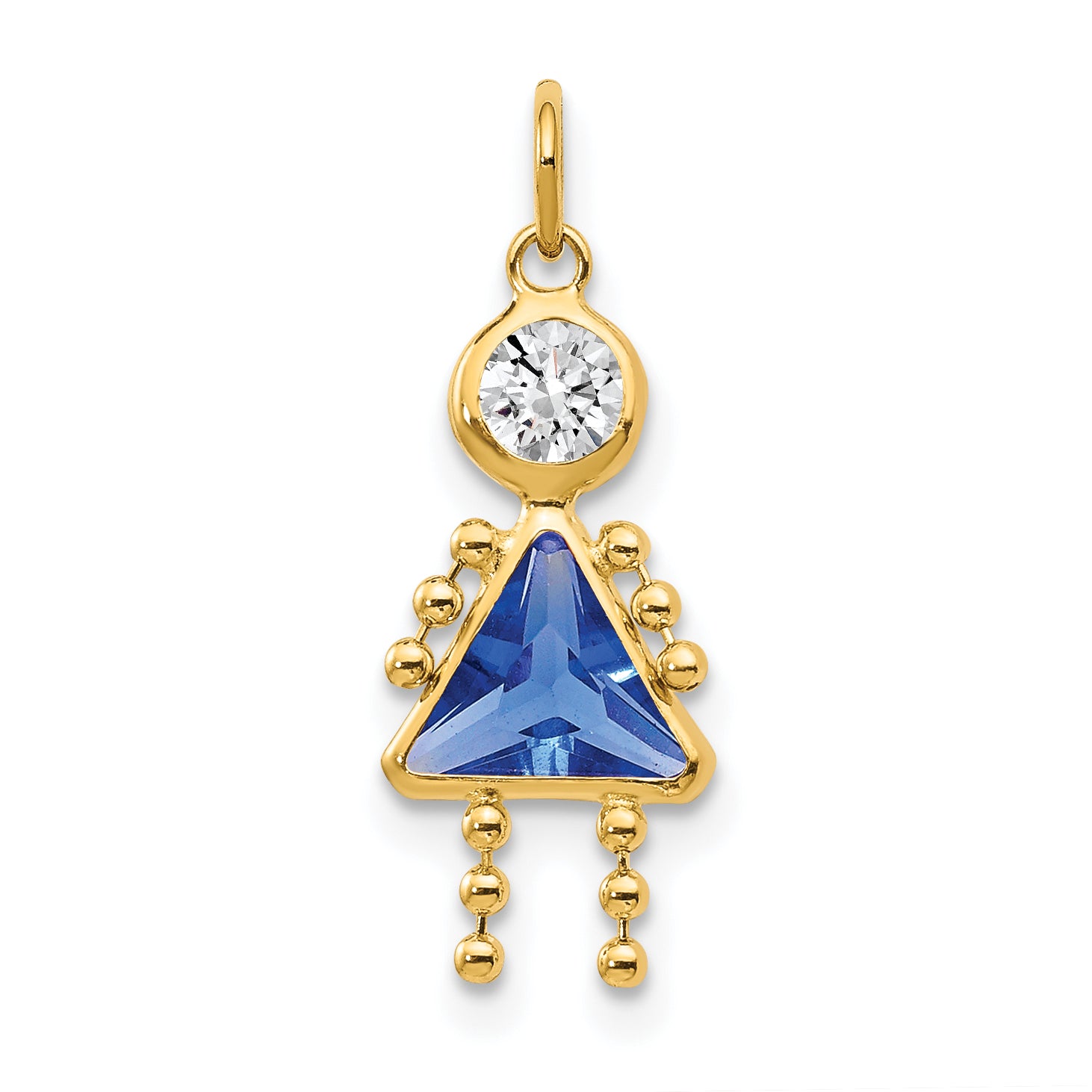 14k September Girl Birthstone Charm