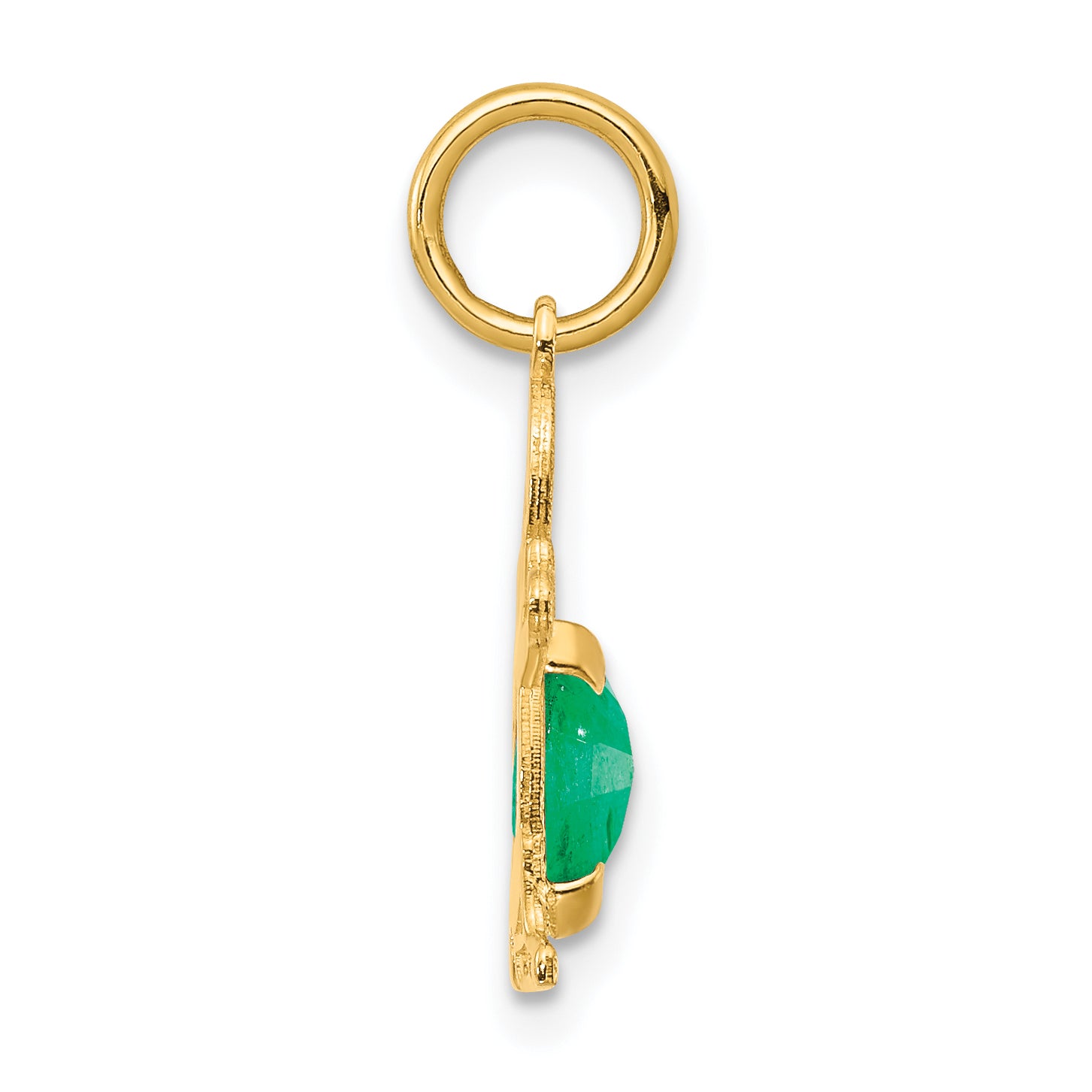 14K Boy 6x4 Oval Genuine Emerald-May