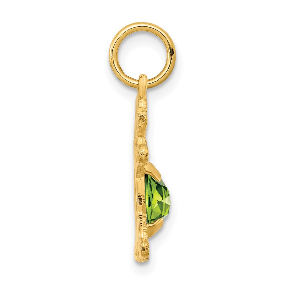 14K Girl 6x4 Oval Genuine Peridot-August