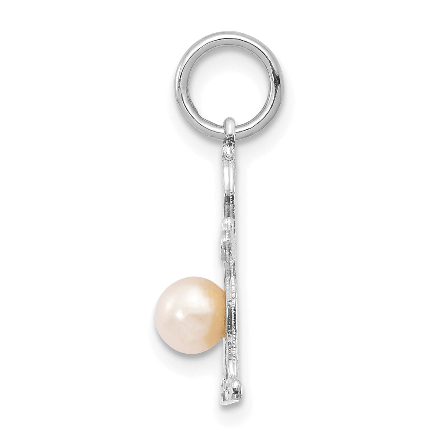 14K White Gold Boy 4mm FW Cultured Pearl-June