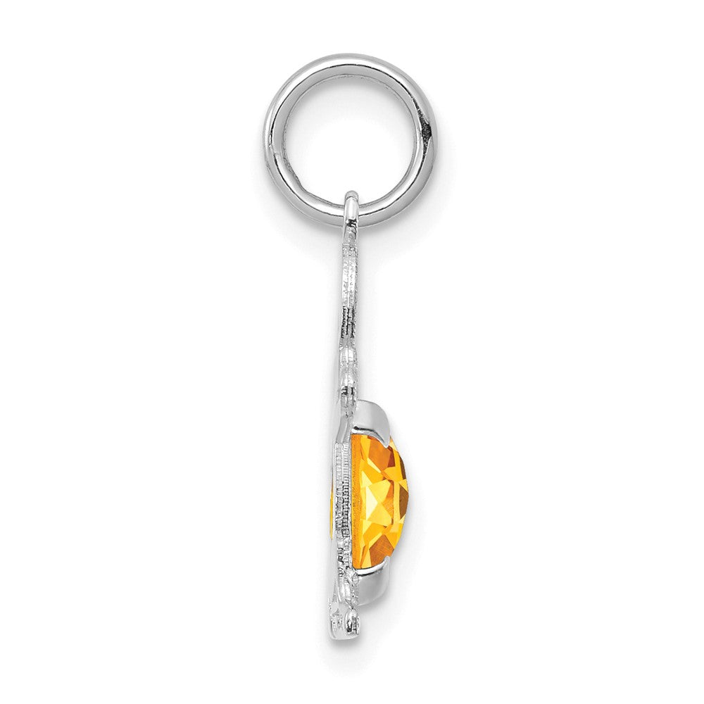 14K White Gold Boy 6x4 Oval Genuine Citrine-November