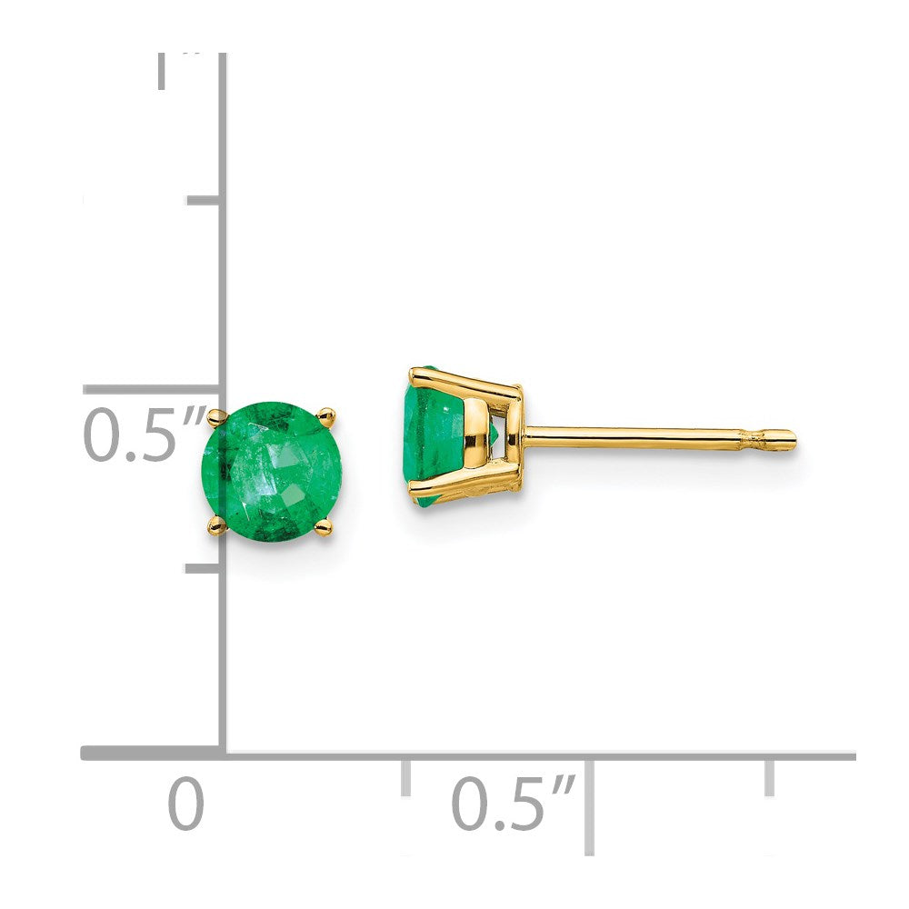 14k Emerald Post Earrings