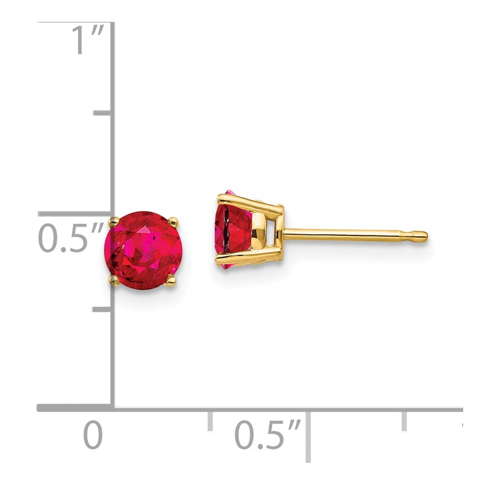 14k Ruby Post Earrings